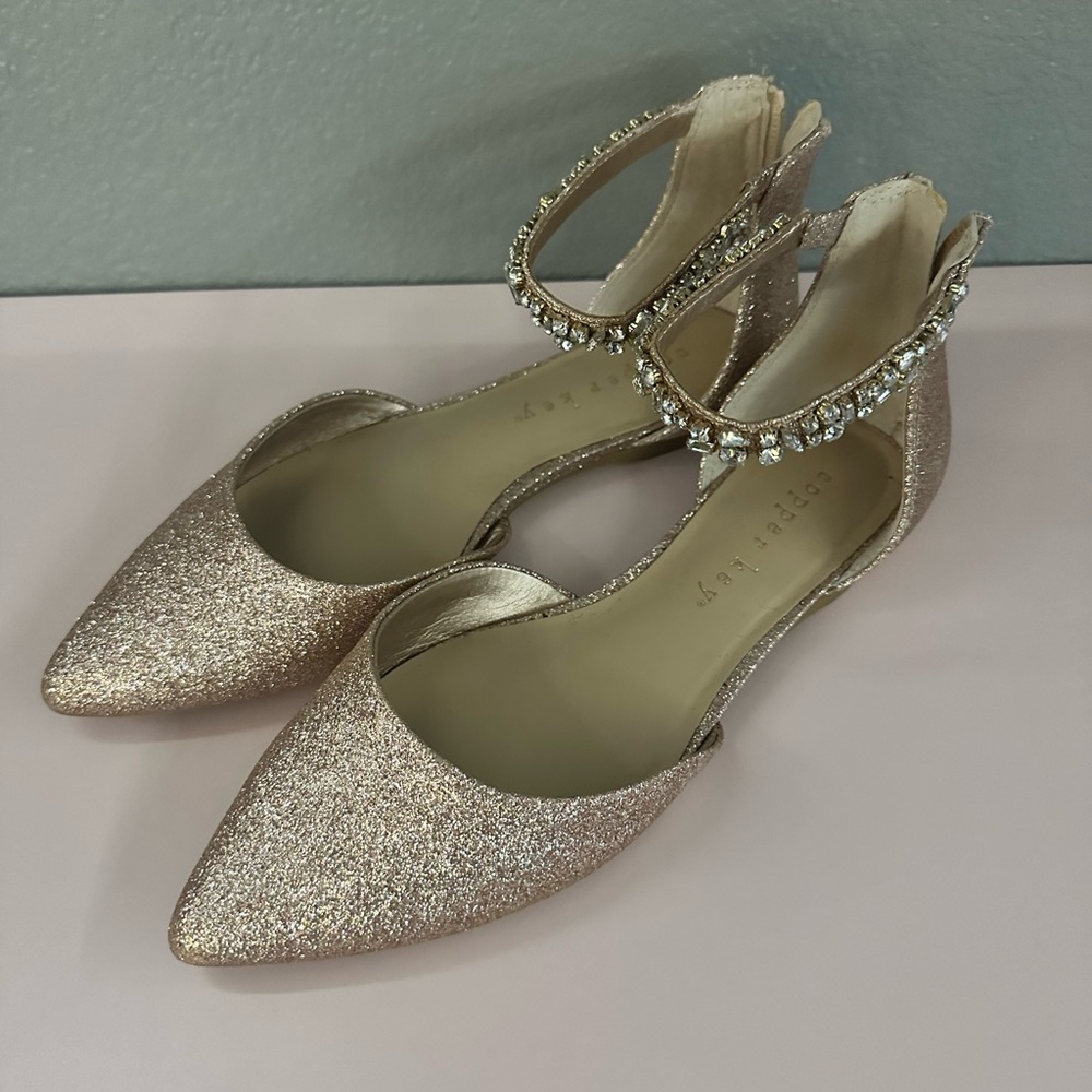 Copper Key Shimmer Blush Nude Flats size 8.5